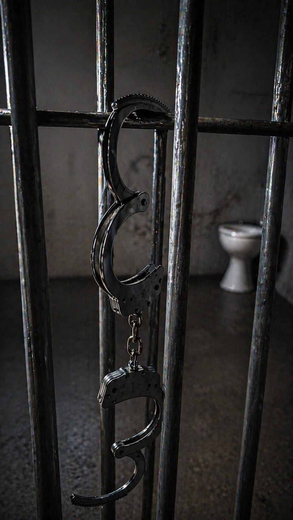 Menottes derrière les barreaux de la cellule – escape game Garde à Vue Caen